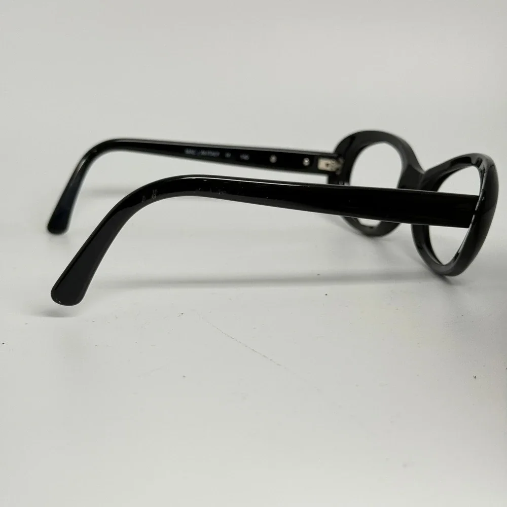 Calvin Klein 736S 090 Black Oval Cat Eye Eyeglass Frames Made in Italy 140mm